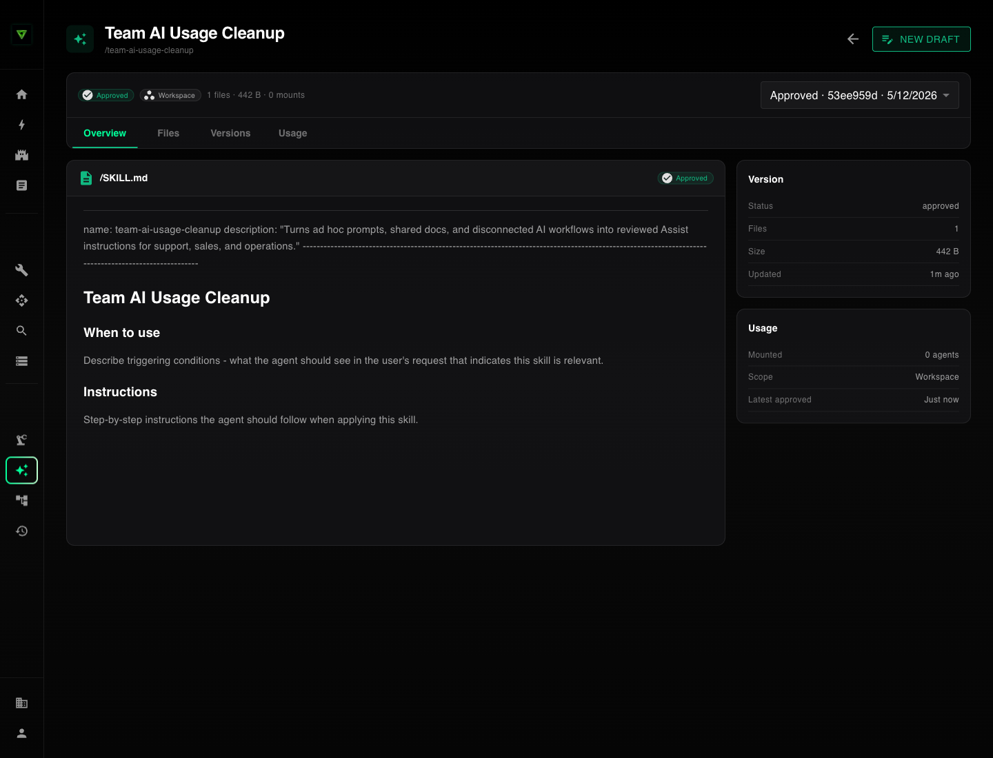 Agent Skill detail overview