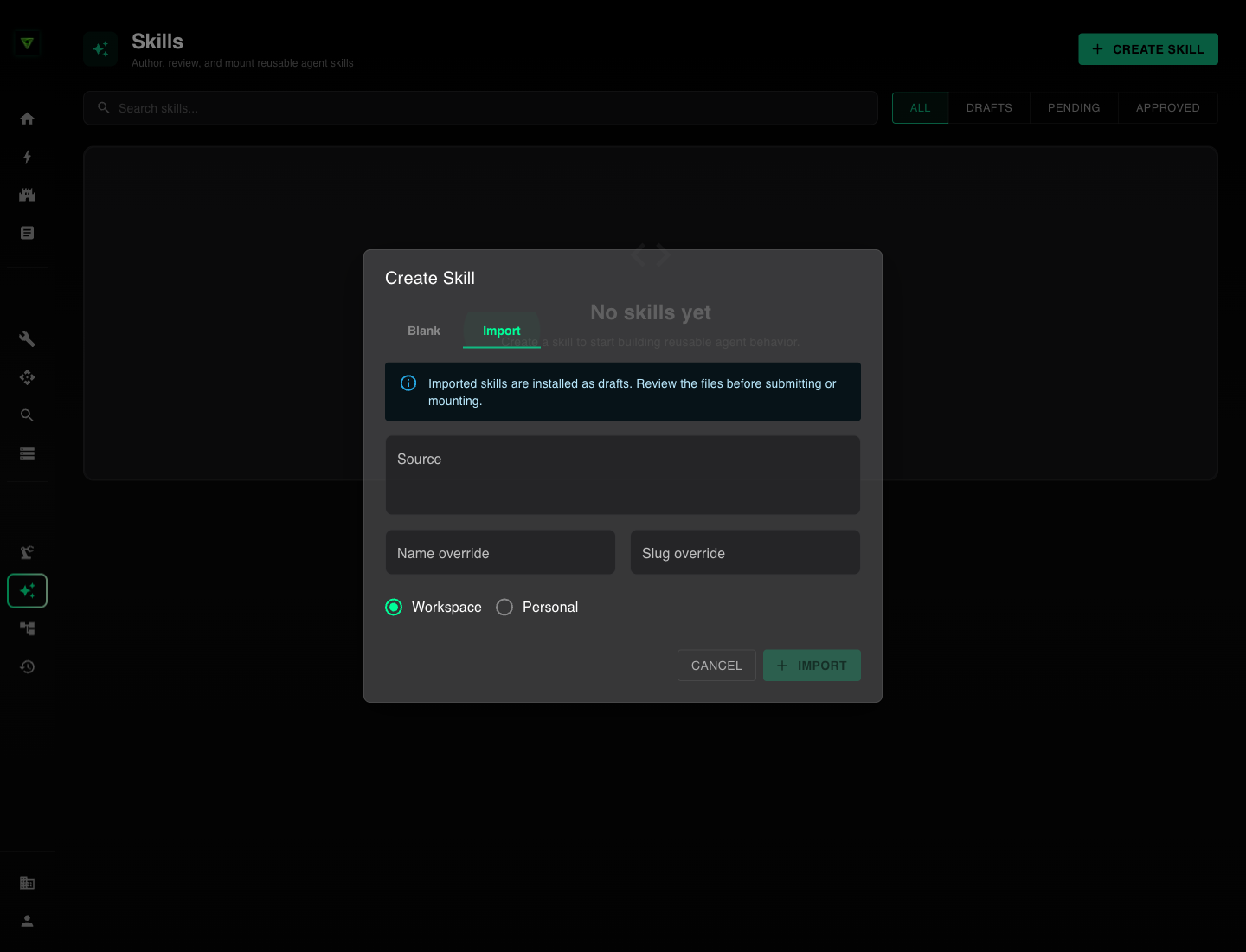 Import Agent Skill dialog